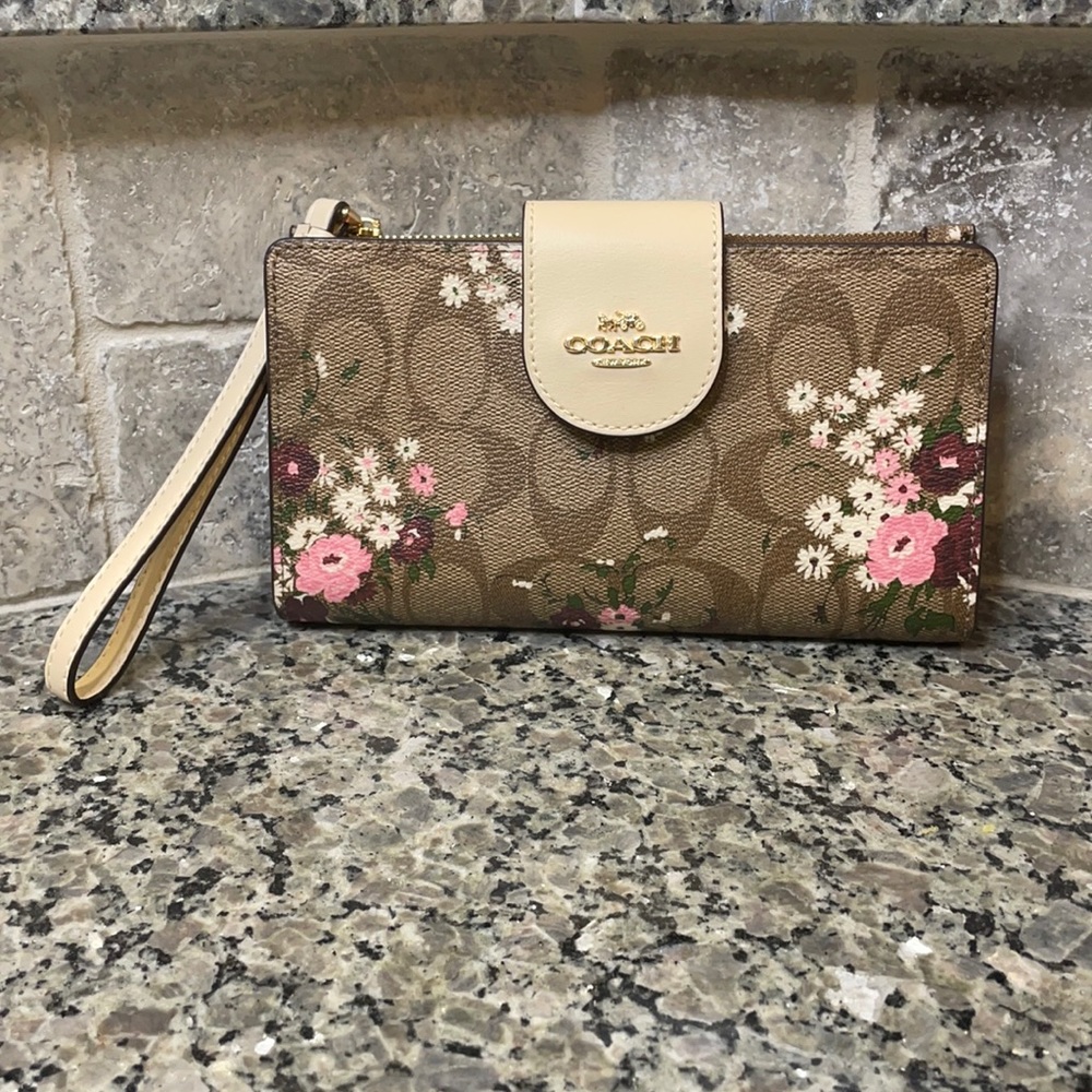 Authentic Floral Coach Phone Wallet